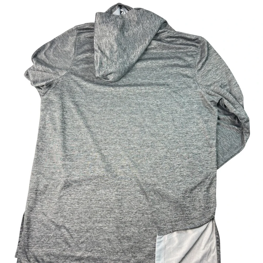 Nike Women's L Gray Heathered Dri-FIT Funnel Neck Athletic Pullover Hoodie Top